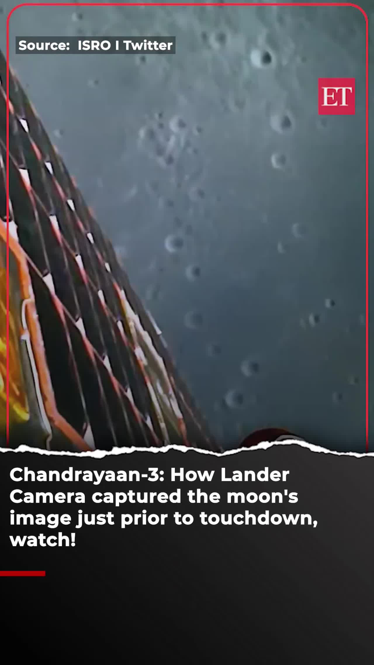 Chandrayaan-3: How Lander Camera captured the moon's image just prior to touchdown, watch!
